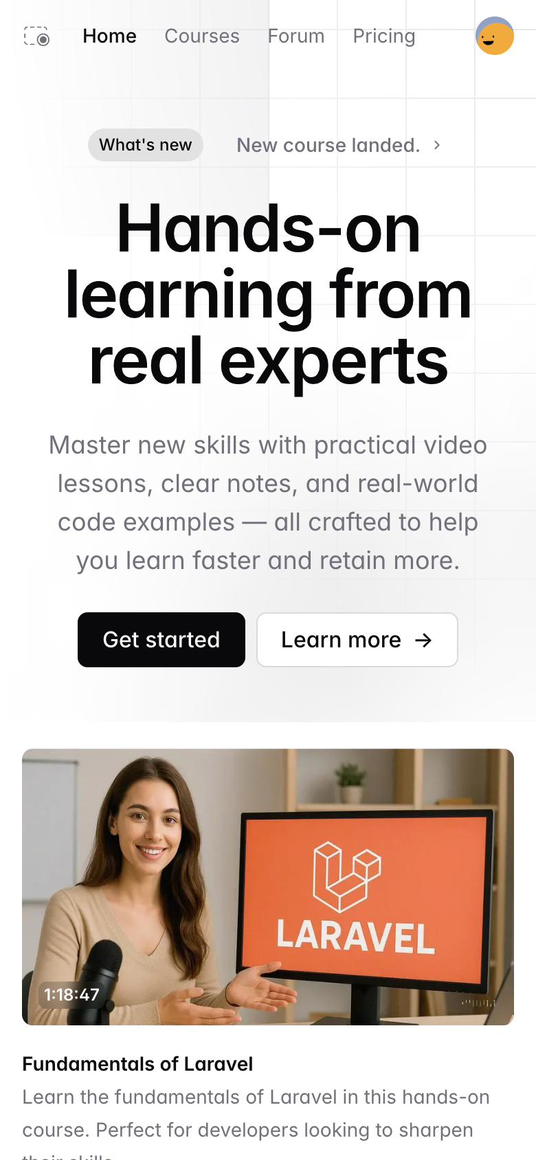 screencast template screenshot on mobile